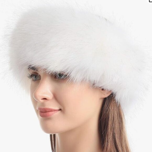 sy soul young Faux Fur Headband with Elastic Stretch White - Picture 7 of 7